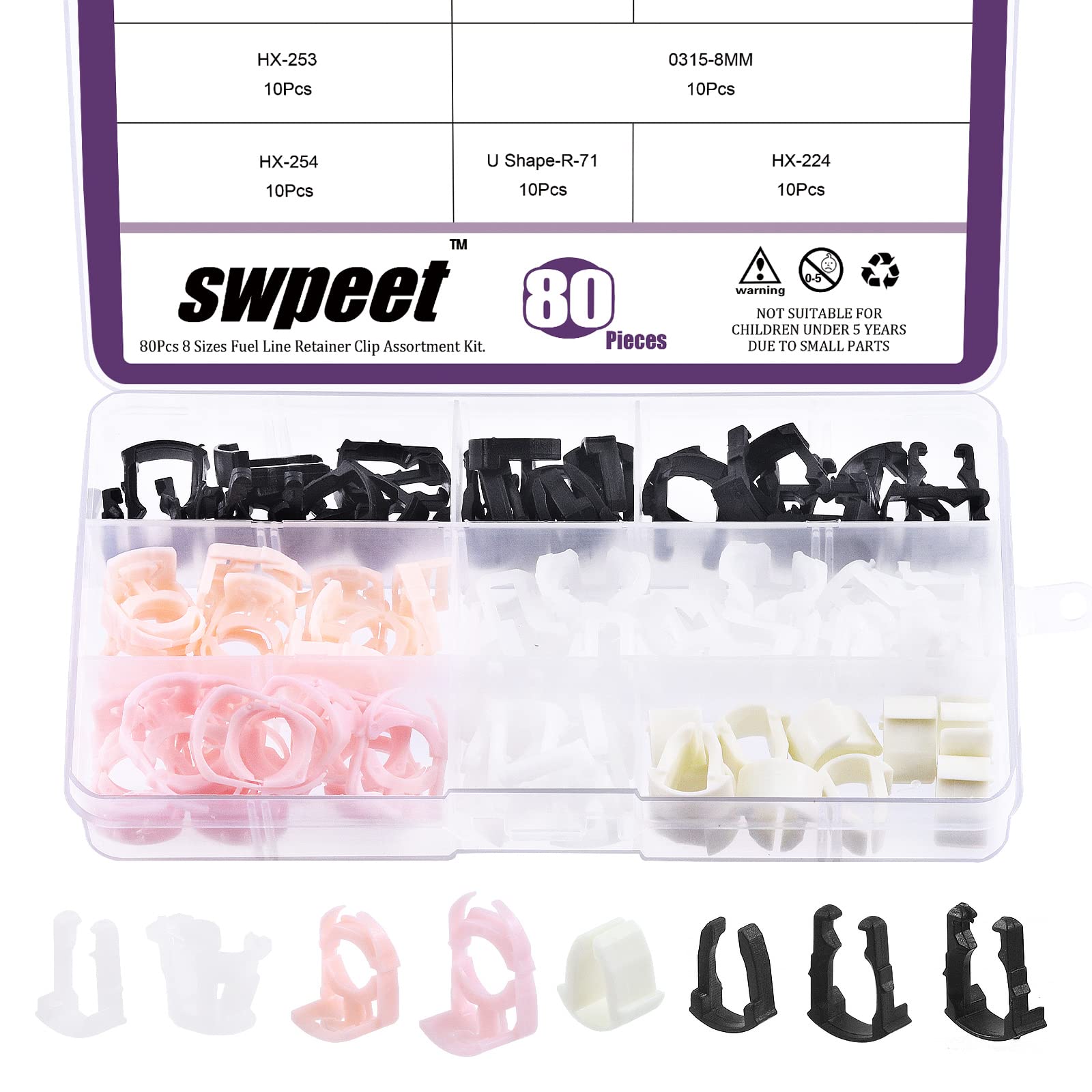 Swpeet 80pcs 8 Styles Fuel Line Retainer Clip Assortment Kit Compatible with Missing or Broken Fuel Lines from Ford Genuine Parts
Swpeet 80pcs 8 Styles Fuel Line Retainer Clip Assortment Kit Compatible with Missing or Broken Fuel Lines from Ford Genuine Parts