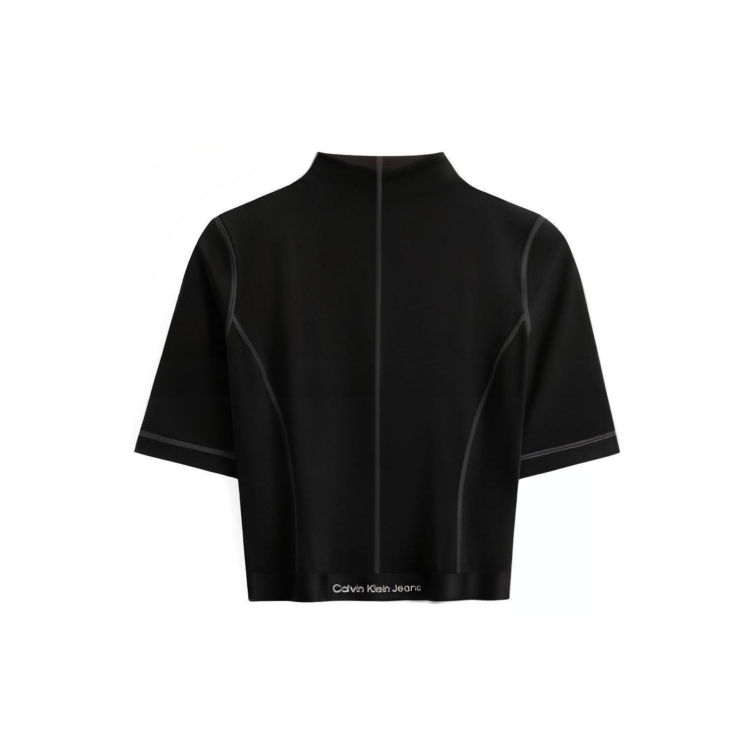 Calvin Klein Однотонный свитер с воротником-стойкой, эластичная футболка с коротким рукавом, женские топы, цвет «космический черный» J221425 M
Calvin Klein Однотонный свитер с воротником-стойкой, эластичная футболка с коротким рукавом, женские топы, цвет «космический черный» J221425 M