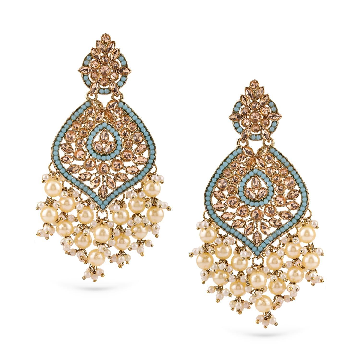 Kundan Pearl Beads Chandelier Earrings Gold Plated Traditional Wedding & Festive Jewellery for Women & Girls Onesize
Kundan Pearl Beads Chandelier Earrings Gold Plated Traditional Wedding & Festive Jewellery for Women & Girls Onesize