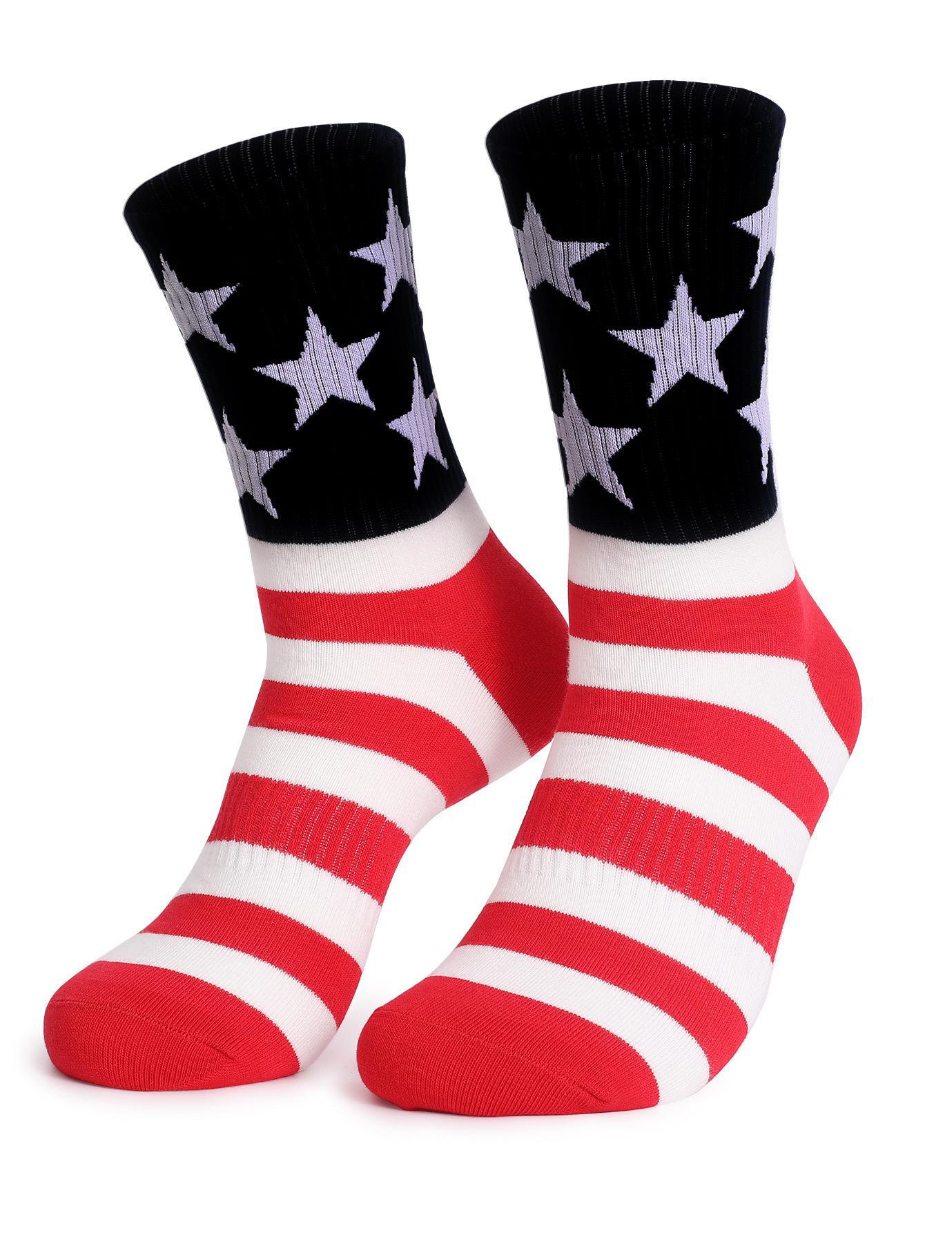 Мужские и женские хлопковые носки с американским флагом ко Дню независимости One Size
Мужские и женские хлопковые носки с американским флагом ко Дню независимости One Size