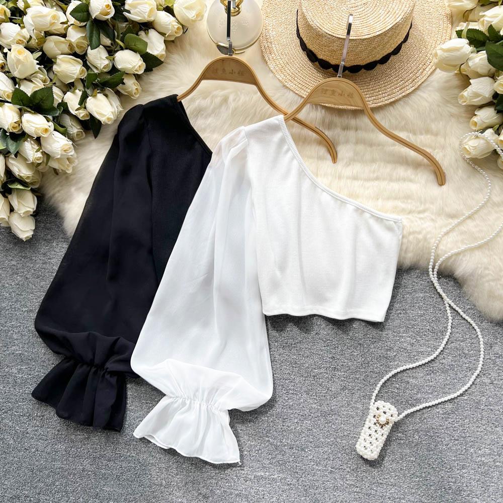 RUGOD Design Sense короткая темпераментная рубашка с открытыми плечами, женская летняя новинка с высокой талией, тонкий шифоновый топ с тонкой строчкой
RUGOD Design Sense короткая темпераментная рубашка с открытыми плечами, женская летняя новинка с высокой талией, тонкий шифоновый топ с тонкой строчкой