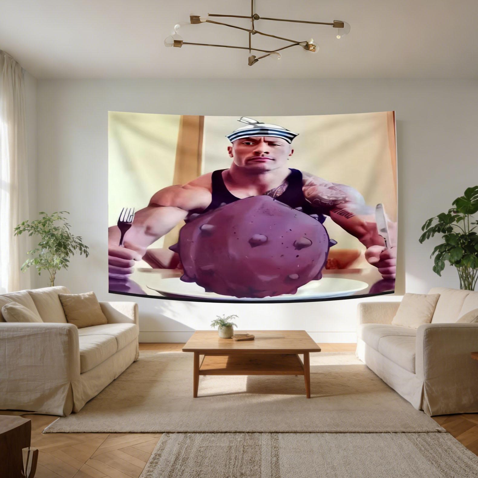 The Rock Cheat Day Eating Pancakes Tapestry Hippie Funny Wall Hanging Aesthetic Decor Background Cloth for Bedroom And Room Wall 74x94cm(29x37in)
The Rock Cheat Day Eating Pancakes Tapestry Hippie Funny Wall Hanging Aesthetic Decor Background Cloth for Bedroom And Room Wall 74x94cm(29x37in)