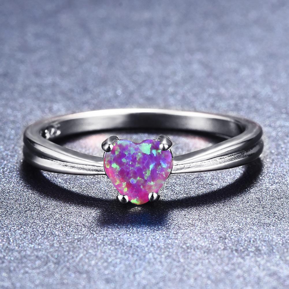 European American Korean Style White Purple Heart Shaped Simple Womens Ring No. 10
European American Korean Style White Purple Heart Shaped Simple Womens Ring No. 10