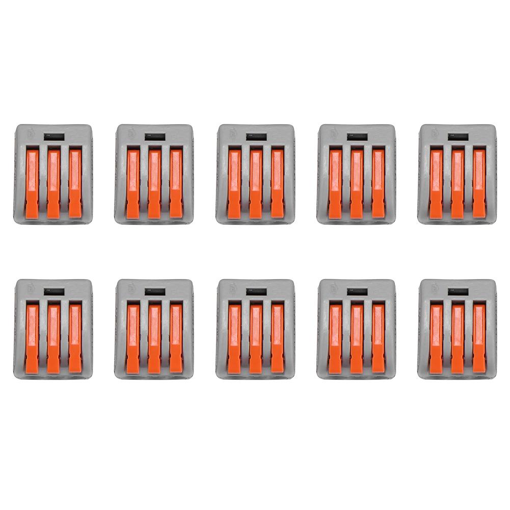 10Pcs Terminal Block Spring Lever Push Fit Reusable Cable Cage Clamp Wire Connectors(3 Way)
10Pcs Terminal Block Spring Lever Push Fit Reusable Cable Cage Clamp Wire Connectors(3 Way)