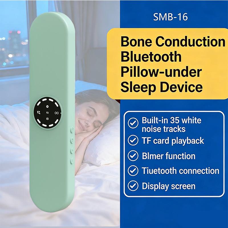 Under Pillow Bone Conduction Bluetooth Speaker Portable White Noise Sleep Aid Device with LED Display Screen TF Card Reading
Under Pillow Bone Conduction Bluetooth Speaker Portable White Noise Sleep Aid Device with LED Display Screen TF Card Reading