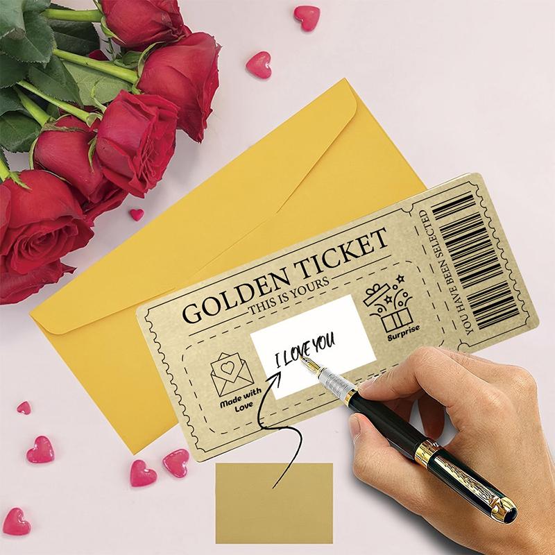 Scratch Off Ticket Golden Ticket Scratch-Off Card Raffle Gift Surprise Scratch-Off Card With Envelope Party Favor Cinema Voucher
Scratch Off Ticket Golden Ticket Scratch-Off Card Raffle Gift Surprise Scratch-Off Card With Envelope Party Favor Cinema Voucher
