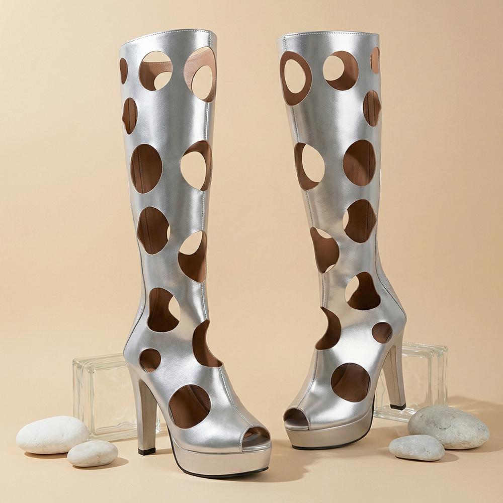 New 2026 Fashion Silver Women Polka Cutout Knee High Summer Boots Platform High Heels Plus Size 43 45 Clubwear Shoes 34 серебряный
New 2026 Fashion Silver Women Polka Cutout Knee High Summer Boots Platform High Heels Plus Size 43 45 Clubwear Shoes 34 серебряный