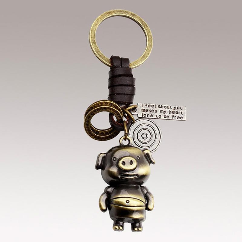 Vintage Leather Circle Cartoon Pig Bear Keychain Keyring Charm Key Car Hanging Bag Pendent Hook Key Chain
Vintage Leather Circle Cartoon Pig Bear Keychain Keyring Charm Key Car Hanging Bag Pendent Hook Key Chain