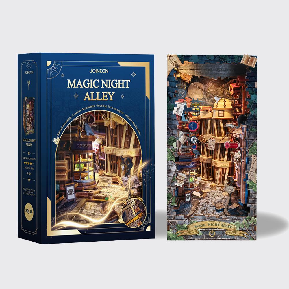 NEW Retro DIY Wooden Book Nook Shelf Insert Miniature Kits Magic Night Alley Bookshelf Home Decoration For Adult Handmade Gifts
NEW Retro DIY Wooden Book Nook Shelf Insert Miniature Kits Magic Night Alley Bookshelf Home Decoration For Adult Handmade Gifts