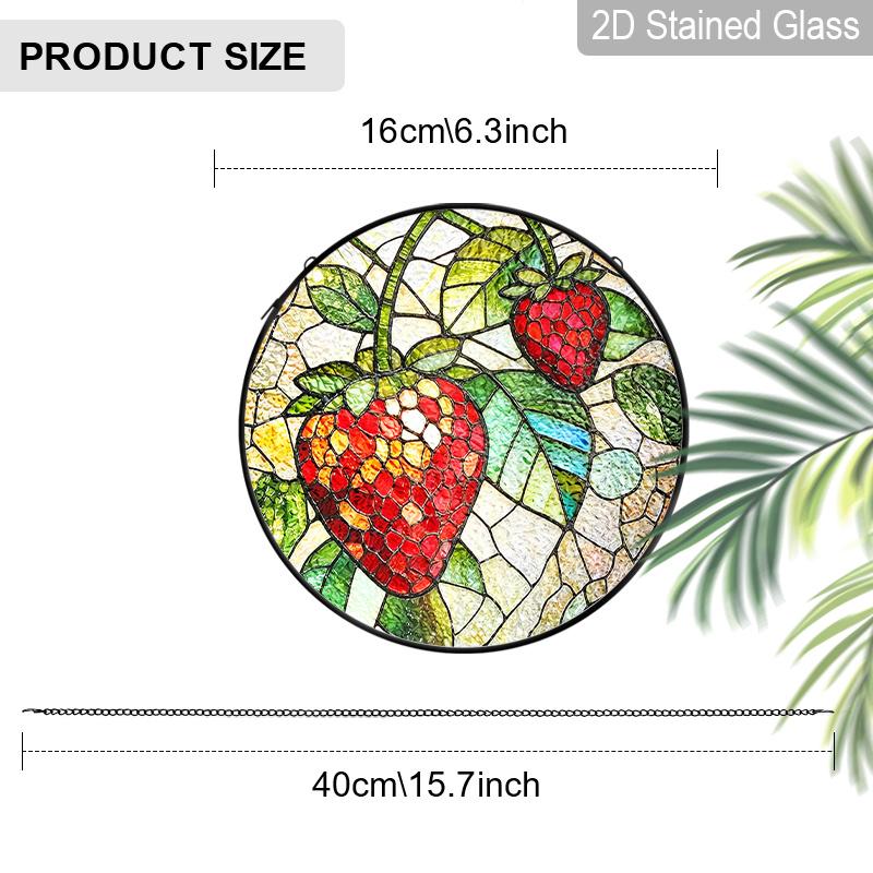 2D Flat Stained Glass Strawberry Window Decoration, 6.3/7.87inches Colored Glass Plate with Chain, Charming Indoor/Outdoor Sun Catcher Home Garden 6.3inch
2D Flat Stained Glass Strawberry Window Decoration, 6.3/7.87inches Colored Glass Plate with Chain, Charming Indoor/Outdoor Sun Catcher Home Garden 6.3inch