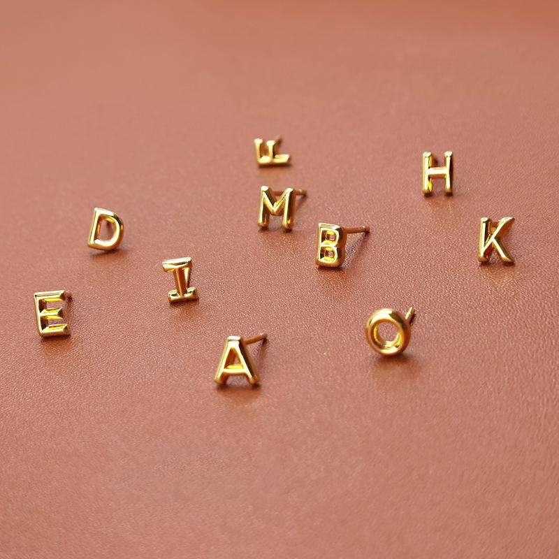 Gold-Plated S925 Sterling Silver Alphabet Stud Earrings - Versatile Fashion Jewelry for Women S925 Silver
Gold-Plated S925 Sterling Silver Alphabet Stud Earrings - Versatile Fashion Jewelry for Women S925 Silver