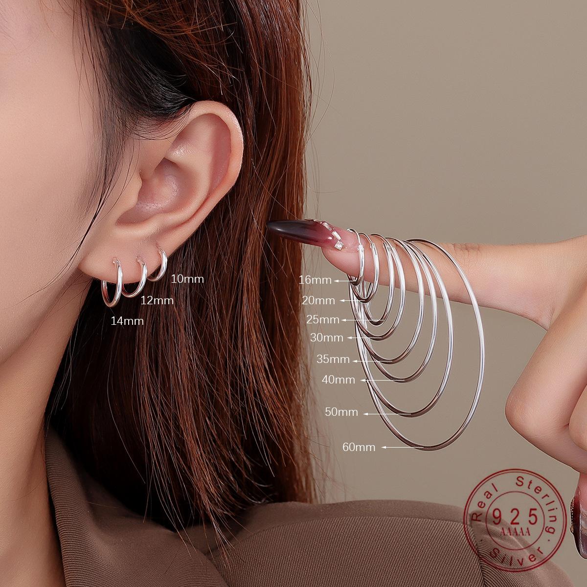 925 Sterling Silver Hoop Earrings Multiple Sizes (Silver/Gold Color) Minimalist Lightweight Circle Earrings for Women 8MM срібний
925 Sterling Silver Hoop Earrings Multiple Sizes (Silver/Gold Color) Minimalist Lightweight Circle Earrings for Women 8MM срібний