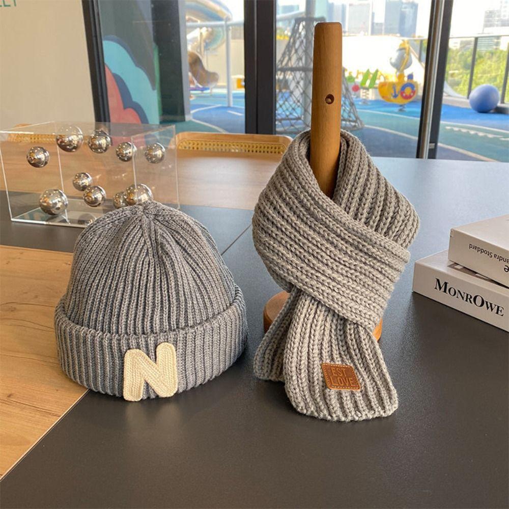 Windproof Pullover Hats Thickned Knitted Hat New Hat Scarf Set for Children сірий
Windproof Pullover Hats Thickned Knitted Hat New Hat Scarf Set for Children сірий
