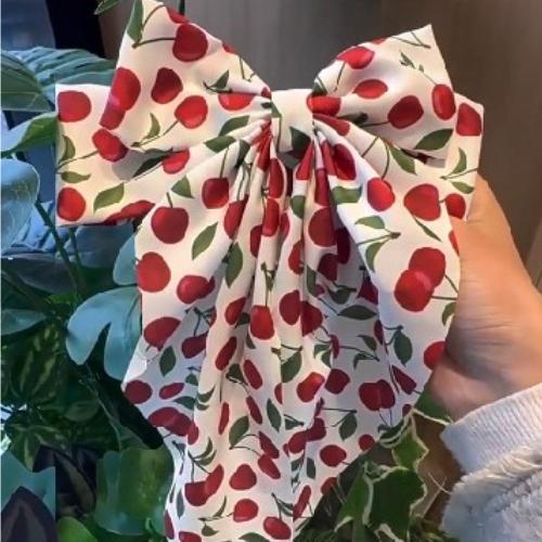 Double Layer Bow Spring Hair Clip Cherry Print Ponytail Hairpin Long Ribbon Fabric Hair Clip Girls Sweet Elegant Accessories New
Double Layer Bow Spring Hair Clip Cherry Print Ponytail Hairpin Long Ribbon Fabric Hair Clip Girls Sweet Elegant Accessories New