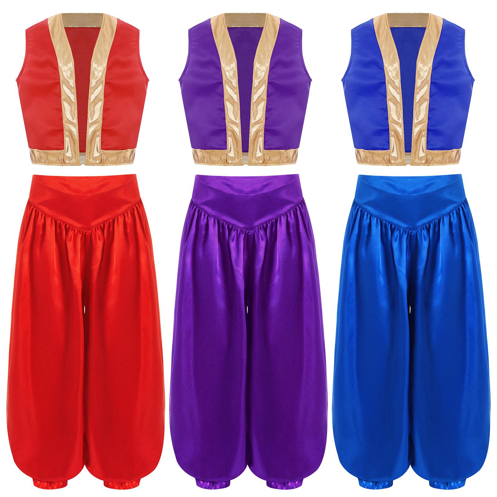 2Pcs Kids Girls Boys Halloween Game Character Cosplay Costume Arabian Costume Loose Vest with Wide-Leg Satin Bloomers Set Dress Up Costume 5-6 Years синій
2Pcs Kids Girls Boys Halloween Game Character Cosplay Costume Arabian Costume Loose Vest with Wide-Leg Satin Bloomers Set Dress Up Costume 5-6 Years синій