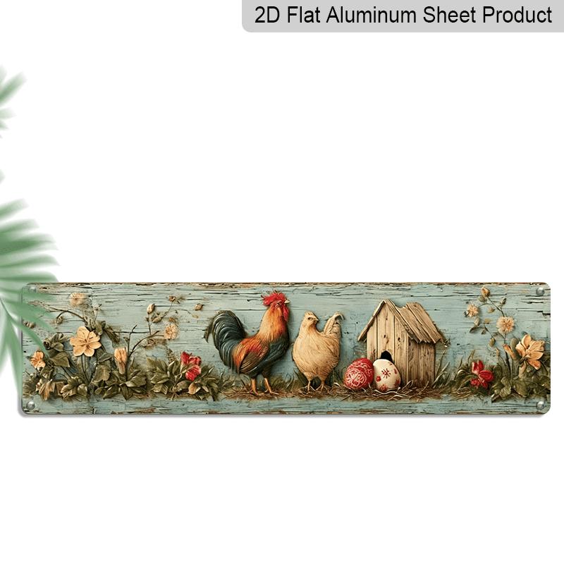 2D Flat, 1pc, 3.94 X 15.74 Inches Aluminum Decorative Sign -Vintage Rooster and Hen Sign, A Rustic Piece for Farmhouse Decoration in Your Living Room 40cm x 10cm
2D Flat, 1pc, 3.94 X 15.74 Inches Aluminum Decorative Sign -Vintage Rooster and Hen Sign, A Rustic Piece for Farmhouse Decoration in Your Living Room 40cm x 10cm