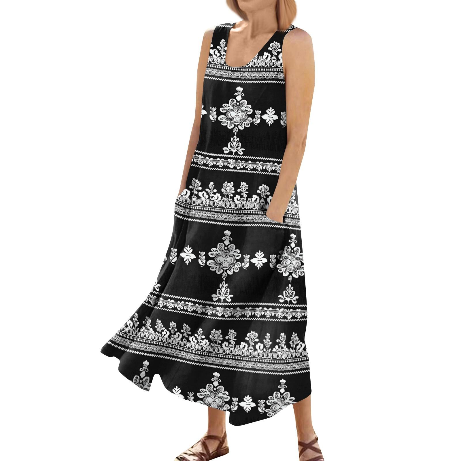 Women s Summer Casual Fashion Flower Printed Sleeveless Pocket Dress Sleeveless Pocket Dress M білий
Women s Summer Casual Fashion Flower Printed Sleeveless Pocket Dress Sleeveless Pocket Dress M білий