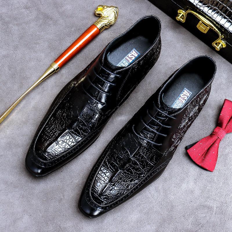 Новые мужские формальные ботинки, мужские ботильоны, деловые черные коричневые туфли с острым носком, с узором под крокодиловую кожу, классические ботинки для мужчин 38 чёрный
Новые мужские формальные ботинки, мужские ботильоны, деловые черные коричневые туфли с острым носком, с узором под крокодиловую кожу, классические ботинки для мужчин 38 чёрный