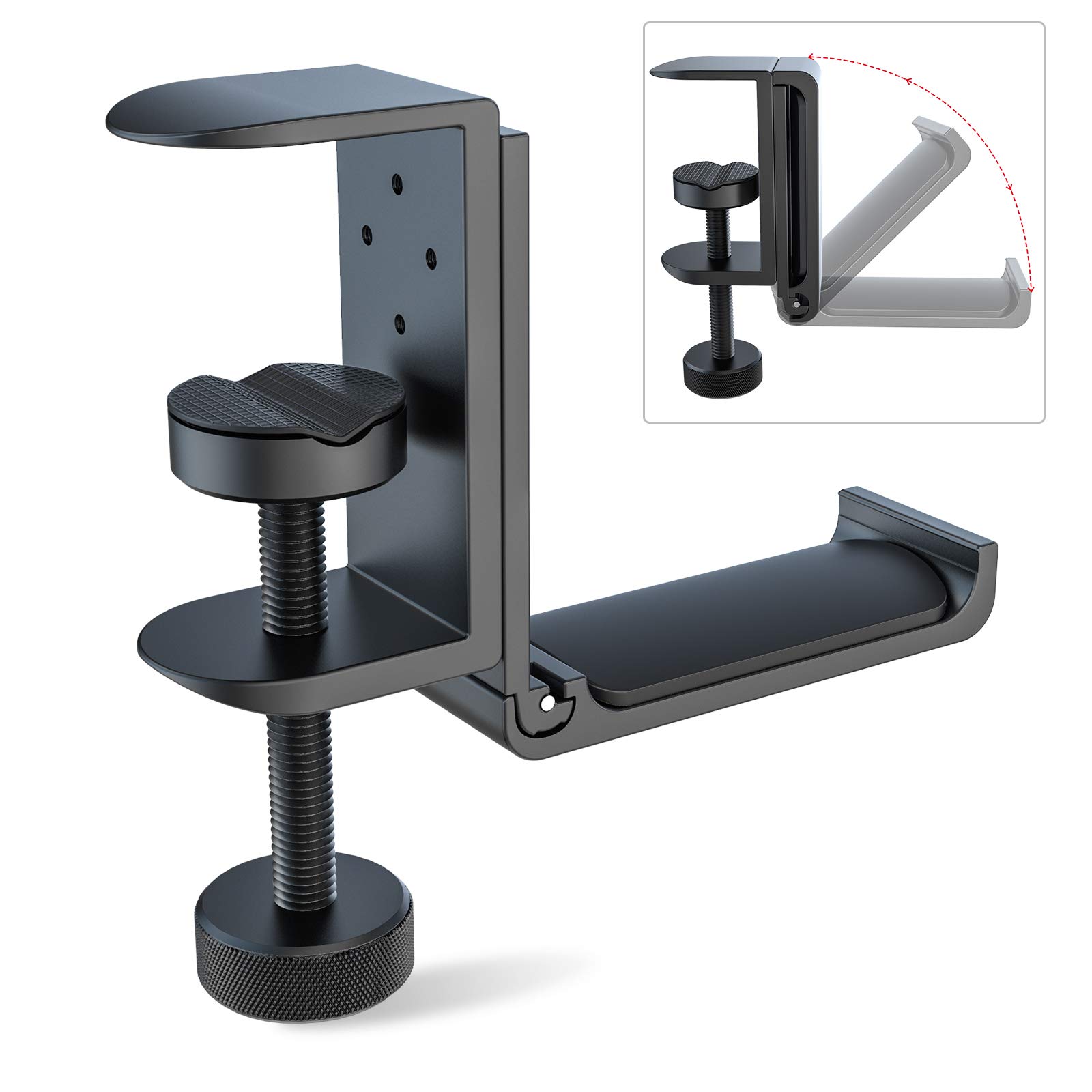 APPHOME Improved Version Headphone Hanger Holder Stand Aluminum Alloy Clamp Type Foldable Black Under-Desk (1 Piece)
APPHOME Improved Version Headphone Hanger Holder Stand Aluminum Alloy Clamp Type Foldable Black Under-Desk (1 Piece)