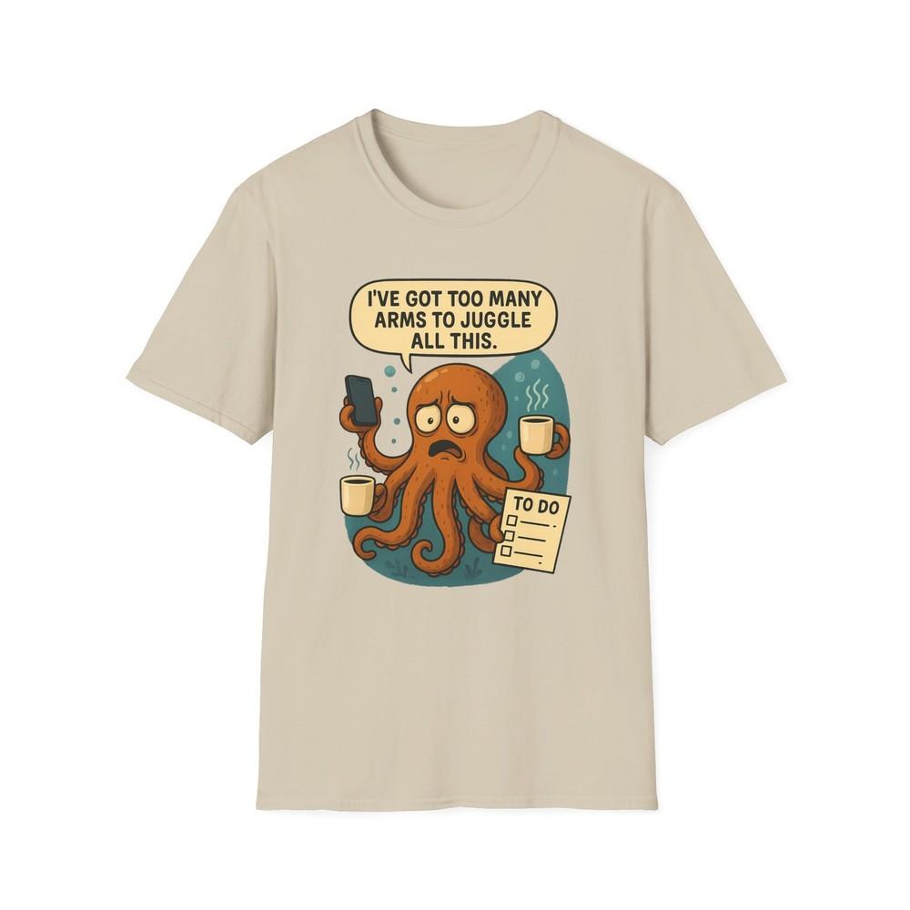 Unisex Softstyle Frazzled Octopus T-Shirt – Funny, Multitasking, Chaos, Overload XL
Unisex Softstyle Frazzled Octopus T-Shirt – Funny, Multitasking, Chaos, Overload XL