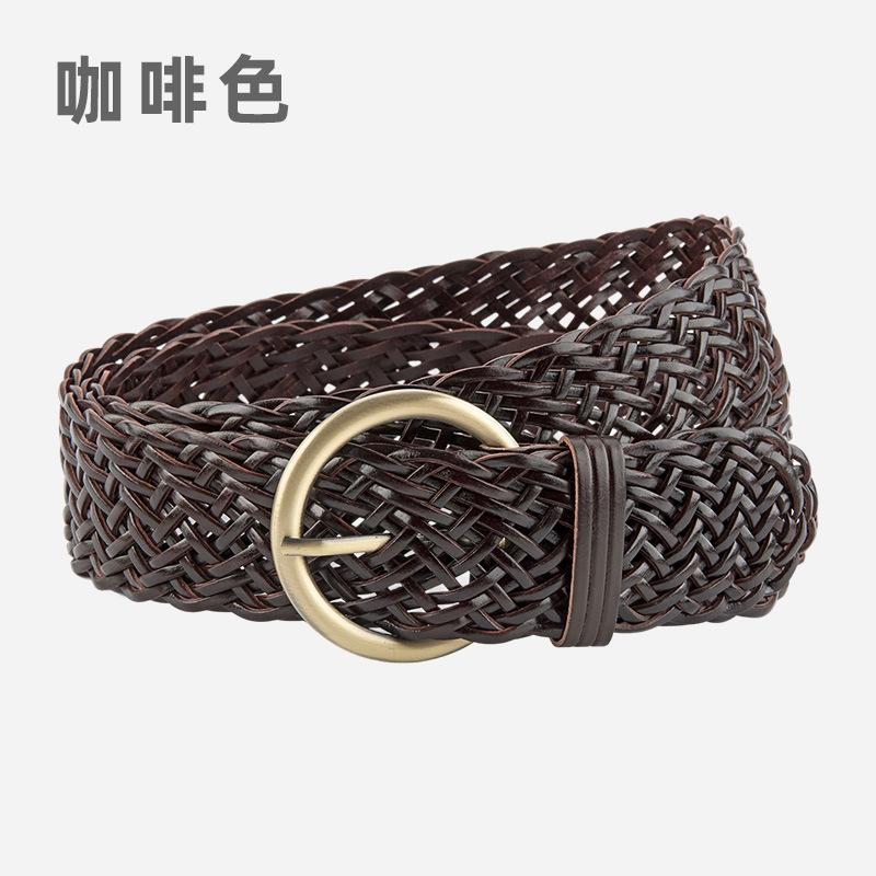 Women s belt leather woven belt, retro women s round buckle decorative non-punching pin buckle belt 110 темно-коричневого кольору
Women s belt leather woven belt, retro women s round buckle decorative non-punching pin buckle belt 110 темно-коричневого кольору