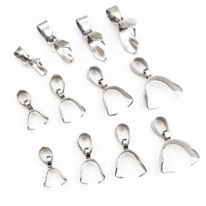 50pcs Stainless Steel Pendant Pinch Bail Clasps Necklace Hooks Clips Connector DIY Jewelry Making Findings Accessories 2.5x14mm
50pcs Stainless Steel Pendant Pinch Bail Clasps Necklace Hooks Clips Connector DIY Jewelry Making Findings Accessories 2.5x14mm