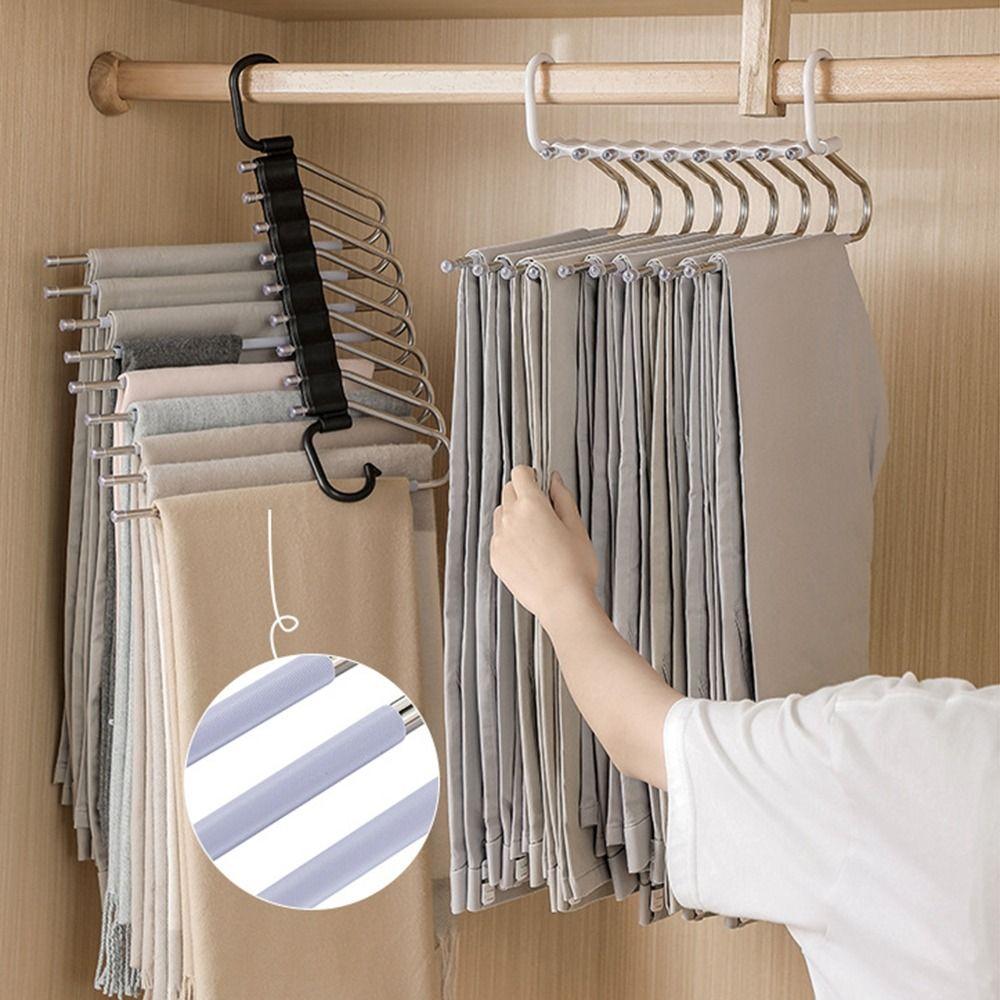 Space-saving Folding Pants Rack Non-slip Trouser Storage Shelf Durable 9-layer Pants Hangers Towel чорний/білий
Space-saving Folding Pants Rack Non-slip Trouser Storage Shelf Durable 9-layer Pants Hangers Towel чорний/білий