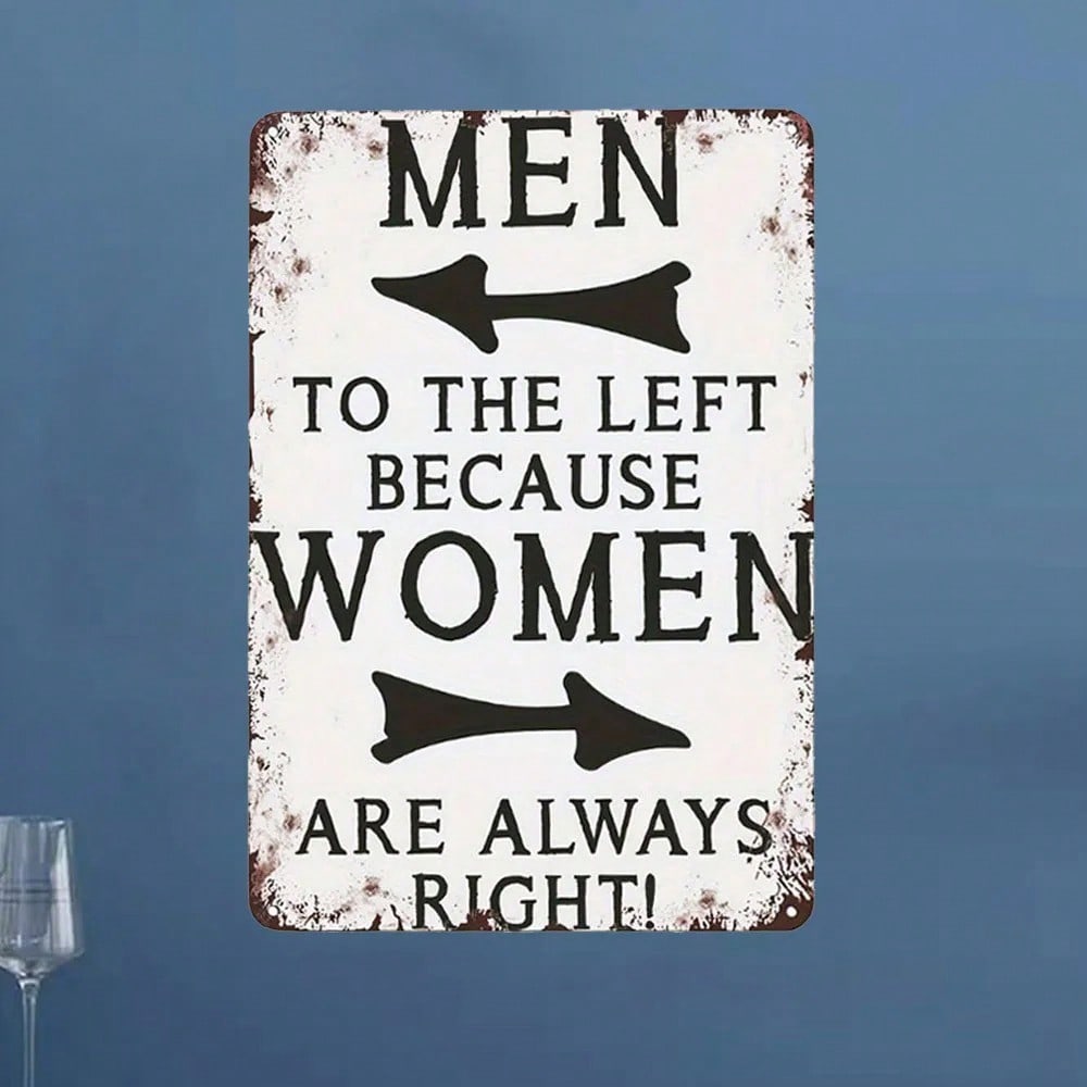 Vintage Metal Sign Men Left Women Right Humor Tin Plaque Bar Pub Home Wall Decor 20x30 різнокольоровий
Vintage Metal Sign Men Left Women Right Humor Tin Plaque Bar Pub Home Wall Decor 20x30 різнокольоровий