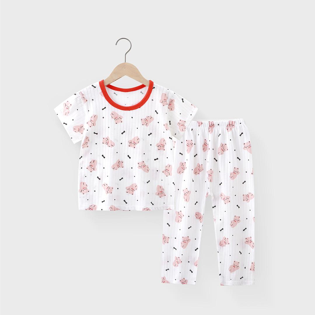 Children Cotton Pajama Sets Short Sleeve Ankle Pants Crew Neck Summer Sleepwear for Boys Girls A Grade Fabric 73CM
Children Cotton Pajama Sets Short Sleeve Ankle Pants Crew Neck Summer Sleepwear for Boys Girls A Grade Fabric 73CM