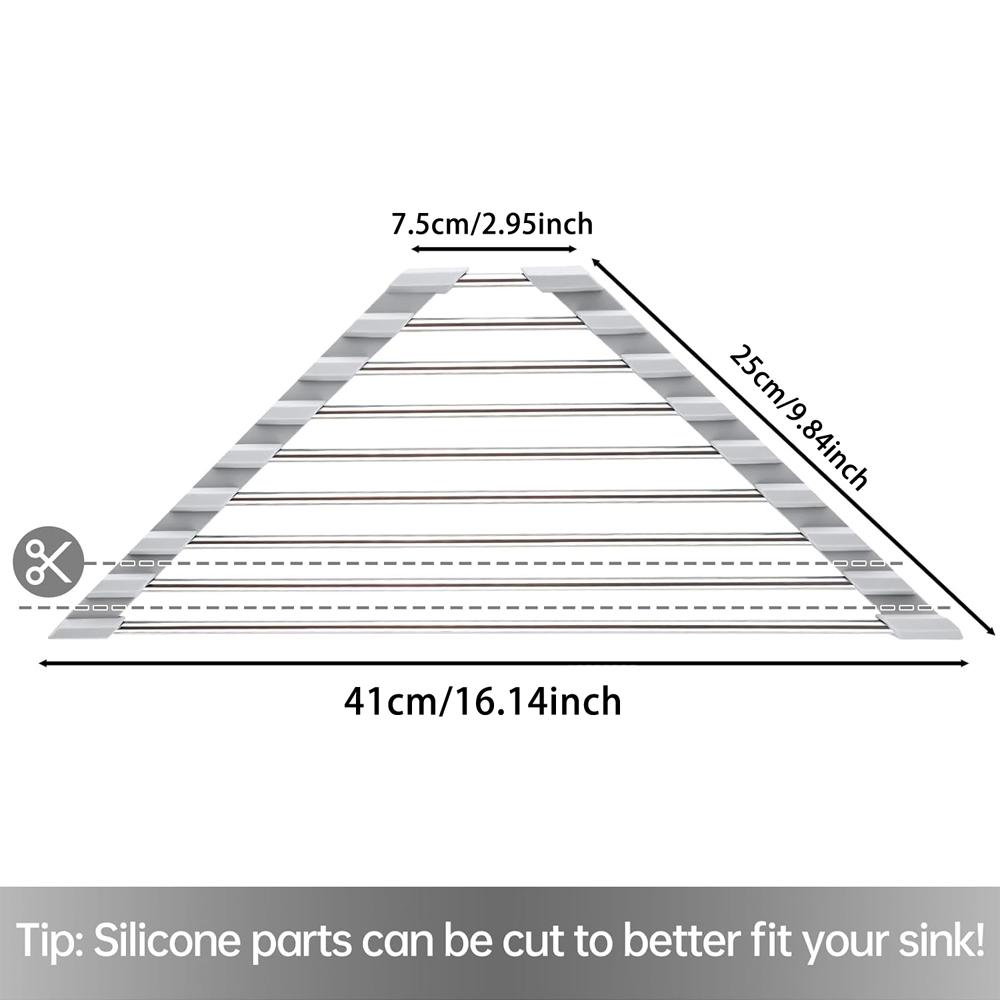 Roll Up Dish Drying Rack Kitchen Sink Organizer Corner Over the Sink Sponge Rag Holder Foldable Stainless Steel Drainer
Roll Up Dish Drying Rack Kitchen Sink Organizer Corner Over the Sink Sponge Rag Holder Foldable Stainless Steel Drainer