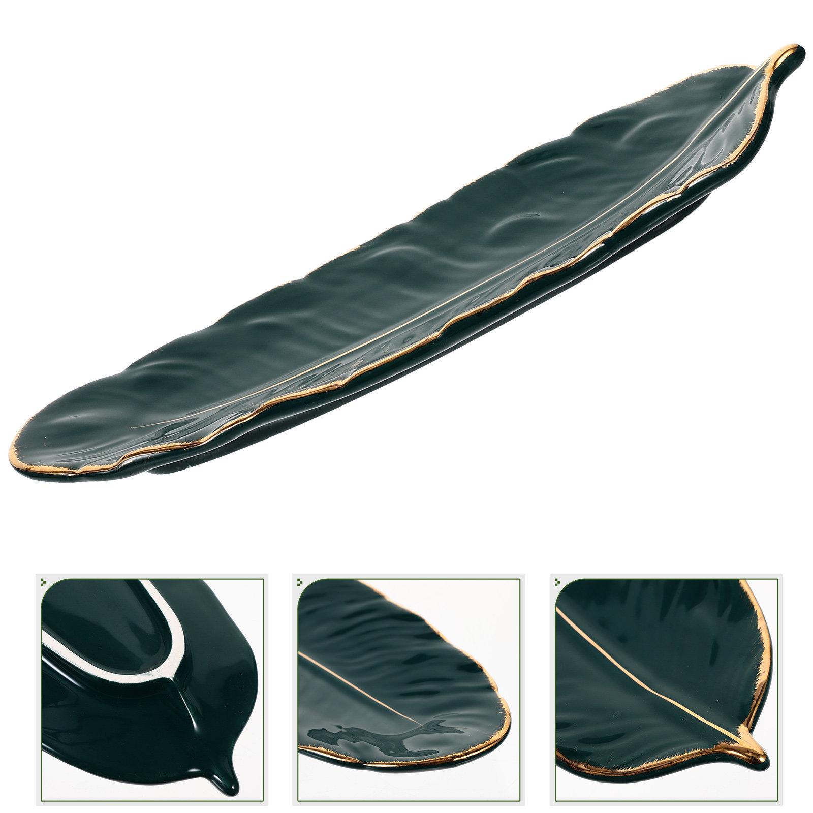 1Pcs Dark Green Ceramic Snack Dish Banana Leaf Shape Plate for Birthday Banquet Serving Main Course Tableware 26X10X2.5CM
1Pcs Dark Green Ceramic Snack Dish Banana Leaf Shape Plate for Birthday Banquet Serving Main Course Tableware 26X10X2.5CM