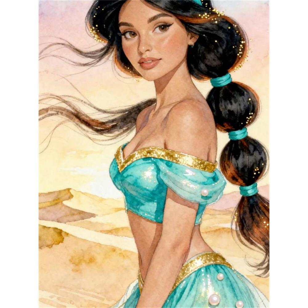 Disney 5D DIY Diamond Painting, Aladdin and Jasmine Princess Illustration Cartoon Full Diamond Mosaic Diamond Painting Art Wall Decoration Craft Set Round 20x30cm
Disney 5D DIY Diamond Painting, Aladdin and Jasmine Princess Illustration Cartoon Full Diamond Mosaic Diamond Painting Art Wall Decoration Craft Set Round 20x30cm