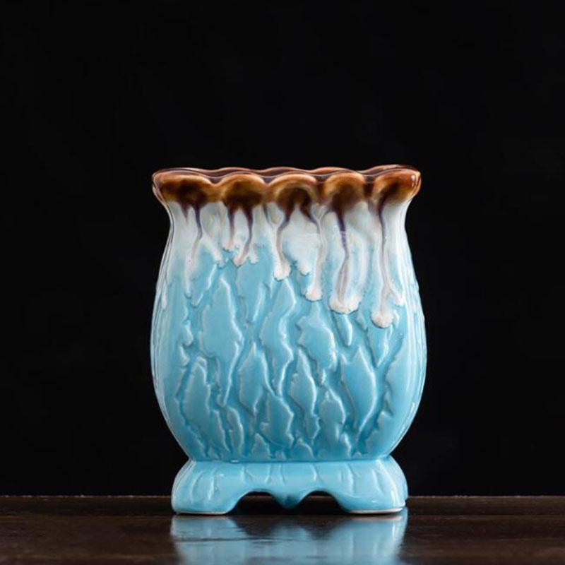 Креативный голубой глазурованный горшок для суккулентных растений, большой диаметр, дышащий цветочный горшок, ваза с отверстием для сада и домашнего декора
Креативный голубой глазурованный горшок для суккулентных растений, большой диаметр, дышащий цветочный горшок, ваза с отверстием для сада и домашнего декора