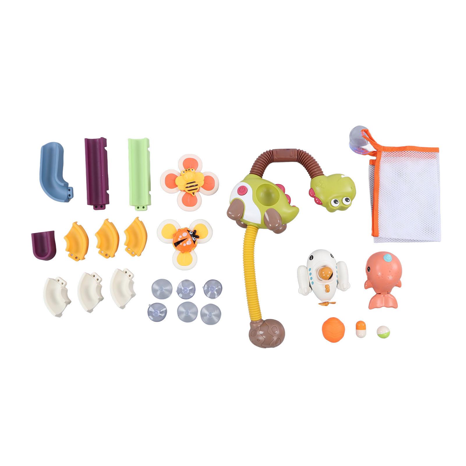 Baby Bath Toy Set Dinosaur Water Spray Head Colorful Blocks Bathtub Shower Toys with Suction Cups
Baby Bath Toy Set Dinosaur Water Spray Head Colorful Blocks Bathtub Shower Toys with Suction Cups