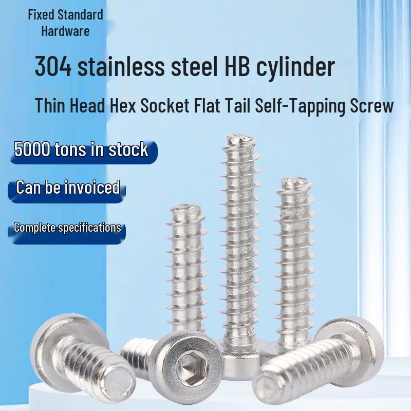 304 Stainless Steel Thin Head Hex Socket Flat Tail Self-Tapping Screw M1.7-M6HB M2.3 x 6mm
304 Stainless Steel Thin Head Hex Socket Flat Tail Self-Tapping Screw M1.7-M6HB M2.3 x 6mm