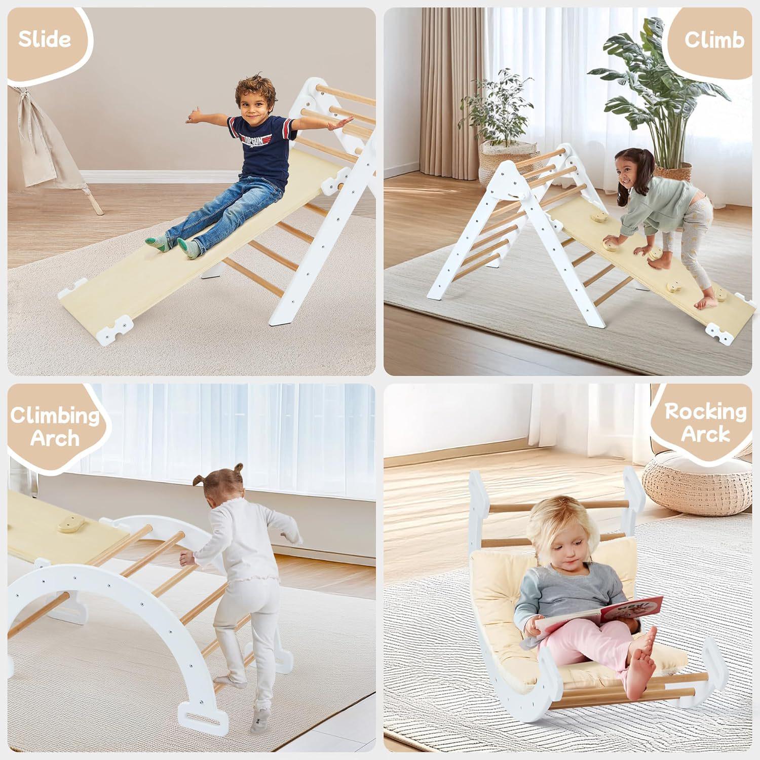4-in-1 Montessori Indoor Playset: Foldable Climbing Frame, Slide, Rocking Horse, Sensory Training for Kids
4-in-1 Montessori Indoor Playset: Foldable Climbing Frame, Slide, Rocking Horse, Sensory Training for Kids