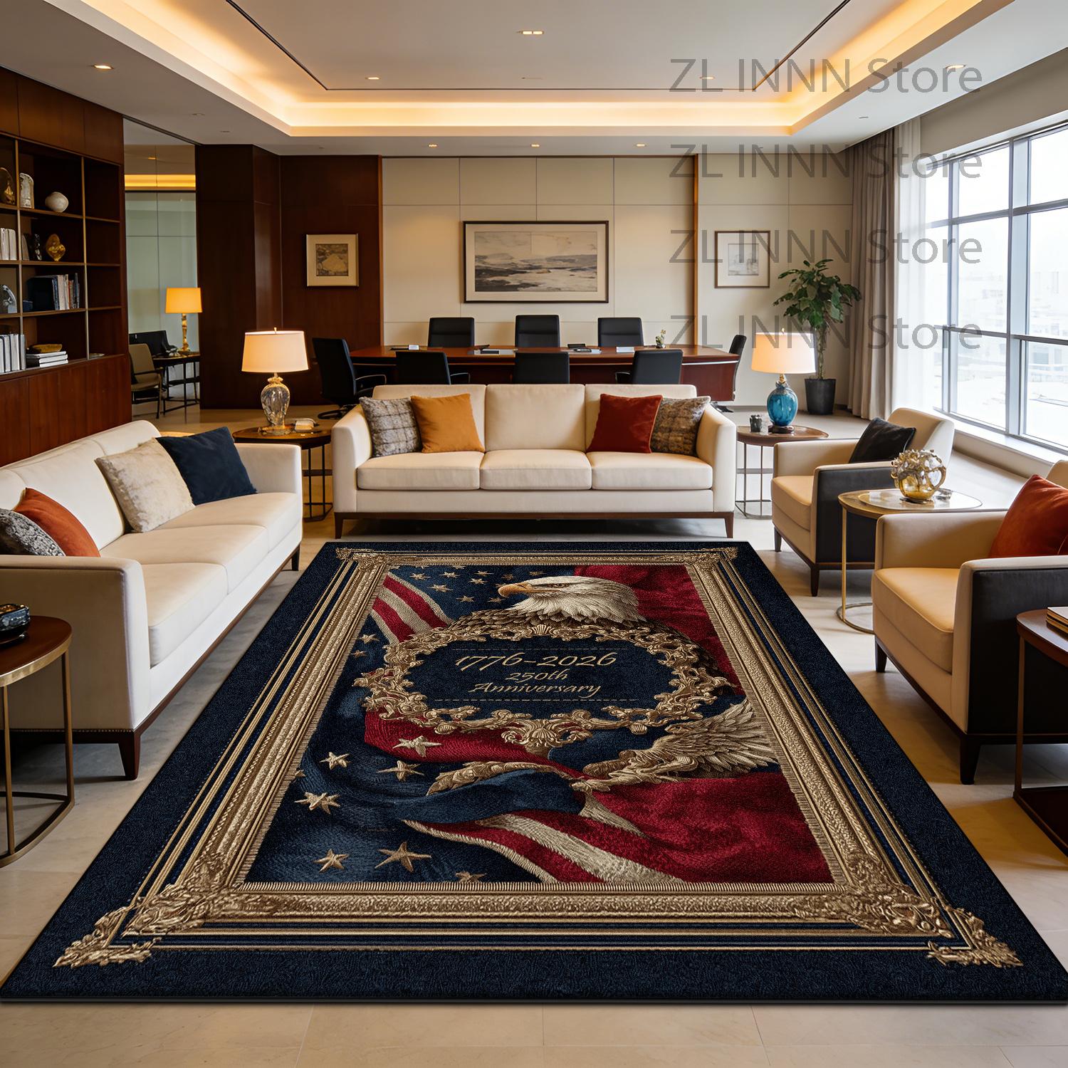 USA 250th Anniversary Decoration Carpet for Living Room Retro Eagle Office Sofa Area Rugs Study Bedroom Fluffy Plush Floor Mat 60x90cm
USA 250th Anniversary Decoration Carpet for Living Room Retro Eagle Office Sofa Area Rugs Study Bedroom Fluffy Plush Floor Mat 60x90cm