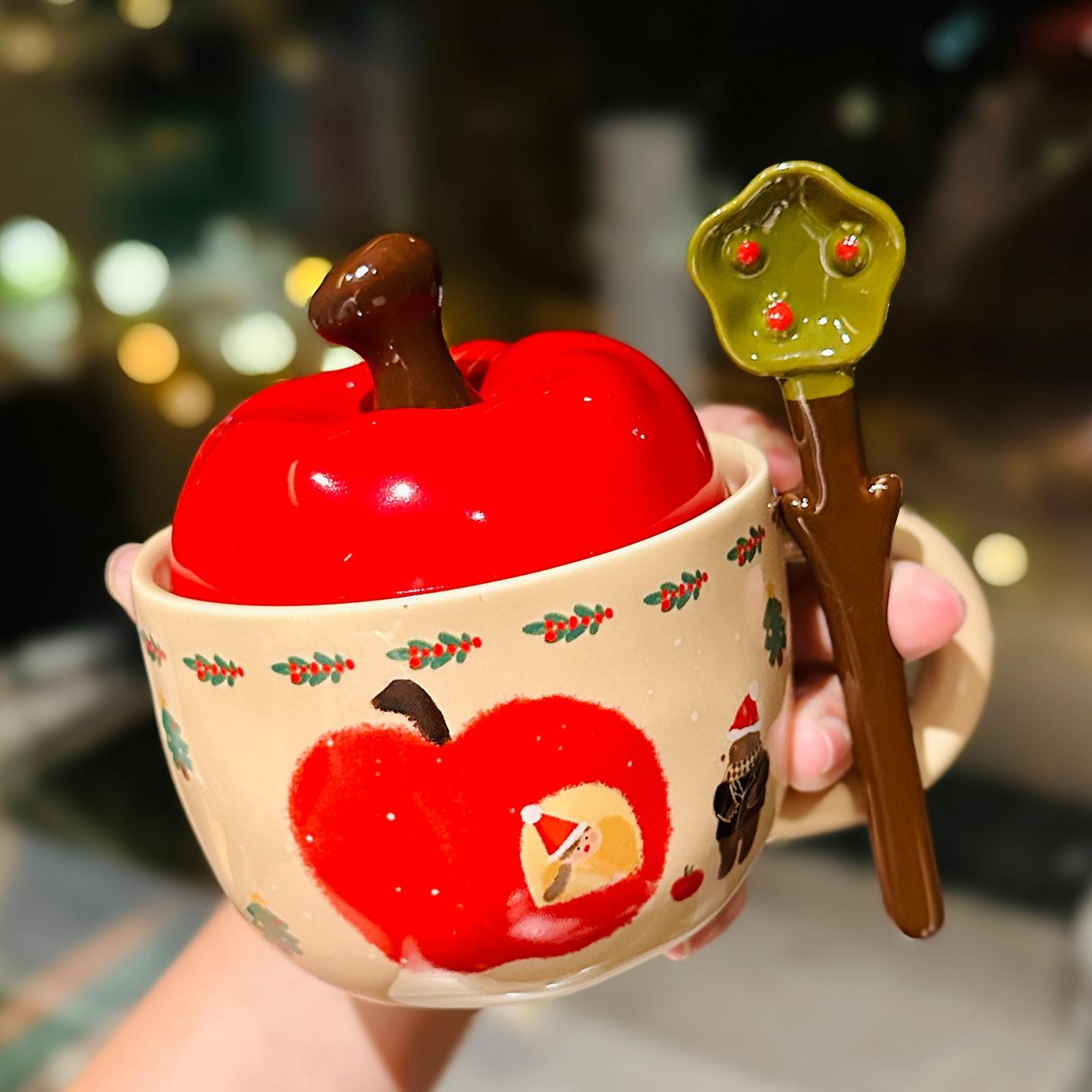 Cute Christmas Apple Ceramic Mug, Gift Box with Lid Spoon Kawaii Cup, High-quality Milk Coffee Mugs, Birthday Gift Tea Cup,420ml 420ML
Cute Christmas Apple Ceramic Mug, Gift Box with Lid Spoon Kawaii Cup, High-quality Milk Coffee Mugs, Birthday Gift Tea Cup,420ml 420ML