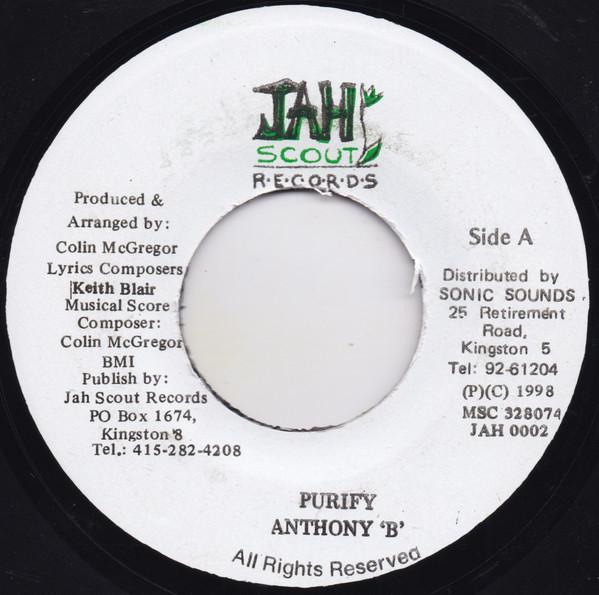 7inch Record ANTHONY B - Purify JAH0002MSC32807 Jah Scout Recor 1998 Jamaica Reggae, Ska & Dub Used
7inch Record ANTHONY B - Purify JAH0002MSC32807 Jah Scout Recor 1998 Jamaica Reggae, Ska & Dub Used