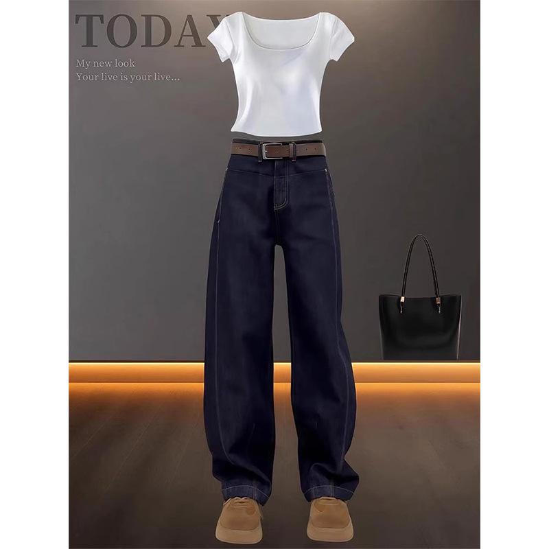 Women s Dark Blue Wide-Leg Jeans - Autumn/Winter, Plus Size, Slimming Fit, Pear-Shaped, Loose Scimitar Style Large
Women s Dark Blue Wide-Leg Jeans - Autumn/Winter, Plus Size, Slimming Fit, Pear-Shaped, Loose Scimitar Style Large
