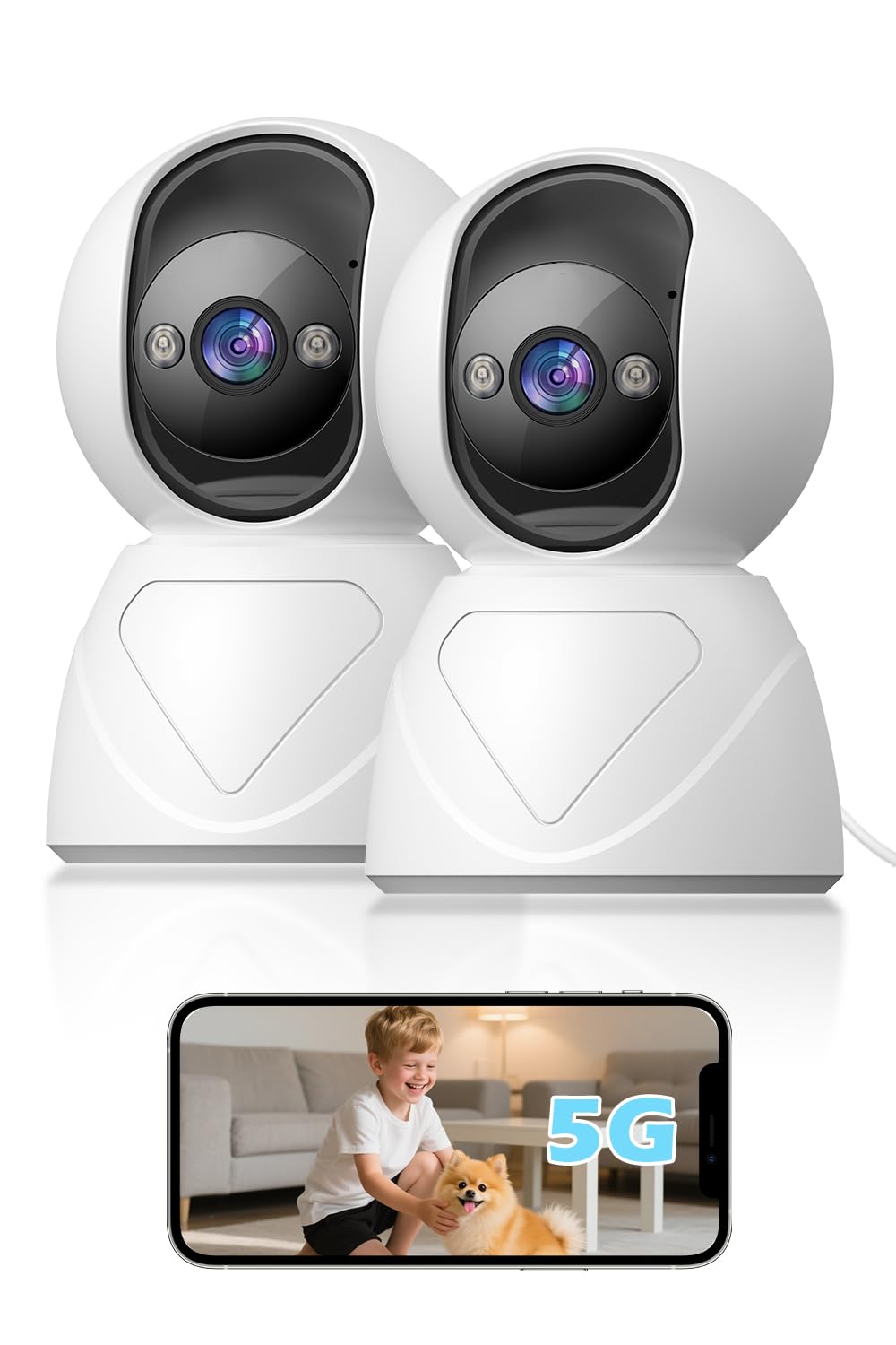 GUOANVISION 5G Wi-Fi Security Camera 3MP Full HD Indoor Pet Baby Elderly Monitor PTZ Night Vision Two-Way Audio Alarm Smartphone App SD Cloud Storage
GUOANVISION 5G Wi-Fi Security Camera 3MP Full HD Indoor Pet Baby Elderly Monitor PTZ Night Vision Two-Way Audio Alarm Smartphone App SD Cloud Storage