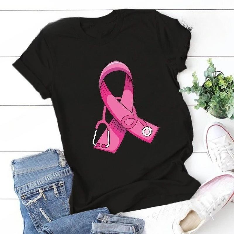 Pink Stethoscope Printed Tshirt Womens Breast Cancer Warrior Short Sleeve Round Neck Tshirt Women 4XL
Pink Stethoscope Printed Tshirt Womens Breast Cancer Warrior Short Sleeve Round Neck Tshirt Women 4XL