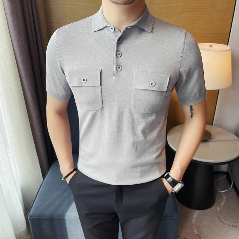 Men s Casual Knitted Polo Shirt Short Sleeve Solid Color Top with Double Pockets Business & Daily Wear for Men L сірий
Men s Casual Knitted Polo Shirt Short Sleeve Solid Color Top with Double Pockets Business & Daily Wear for Men L сірий