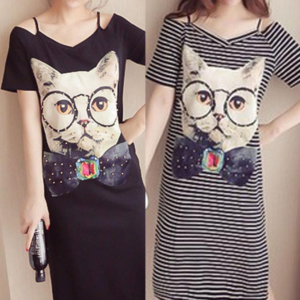 Мода Женщины Женщины Регулярный Короткий Рукав С Плеча Кошка Наклейка Платье
Мода Женщины Женщины Регулярный Короткий Рукав С Плеча Кошка Наклейка Платье