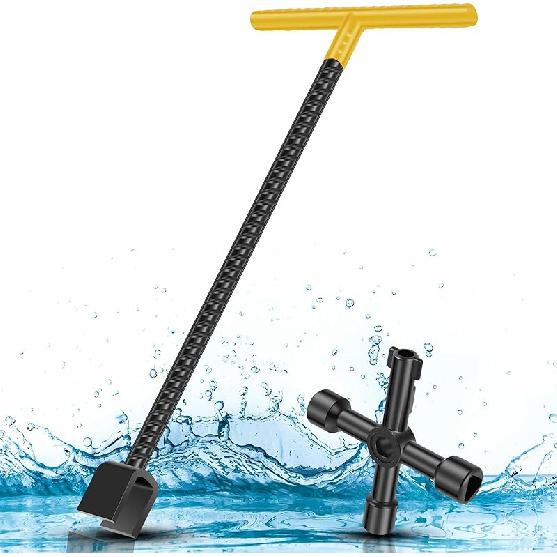 Ключ для счетчика воды, 16-дюймовый стальной накидной ключ для счетчика воды с 4-сторонним универсальным ключом, Т-образная рукоятка, инструмент для отключения главного водопровода 16 Inch
Ключ для счетчика воды, 16-дюймовый стальной накидной ключ для счетчика воды с 4-сторонним универсальным ключом, Т-образная рукоятка, инструмент для отключения главного водопровода 16 Inch