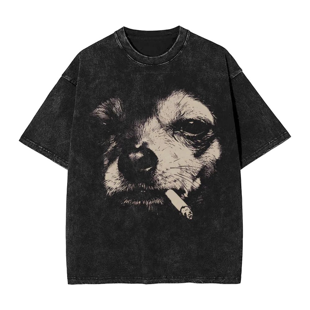 Dog Smoking Cigarette Funny Chihuahua Meme T Shirts Hip Hop Washed Short Sleeve Street TShirt Novelty Mens Women Streetwear XL
Dog Smoking Cigarette Funny Chihuahua Meme T Shirts Hip Hop Washed Short Sleeve Street TShirt Novelty Mens Women Streetwear XL
