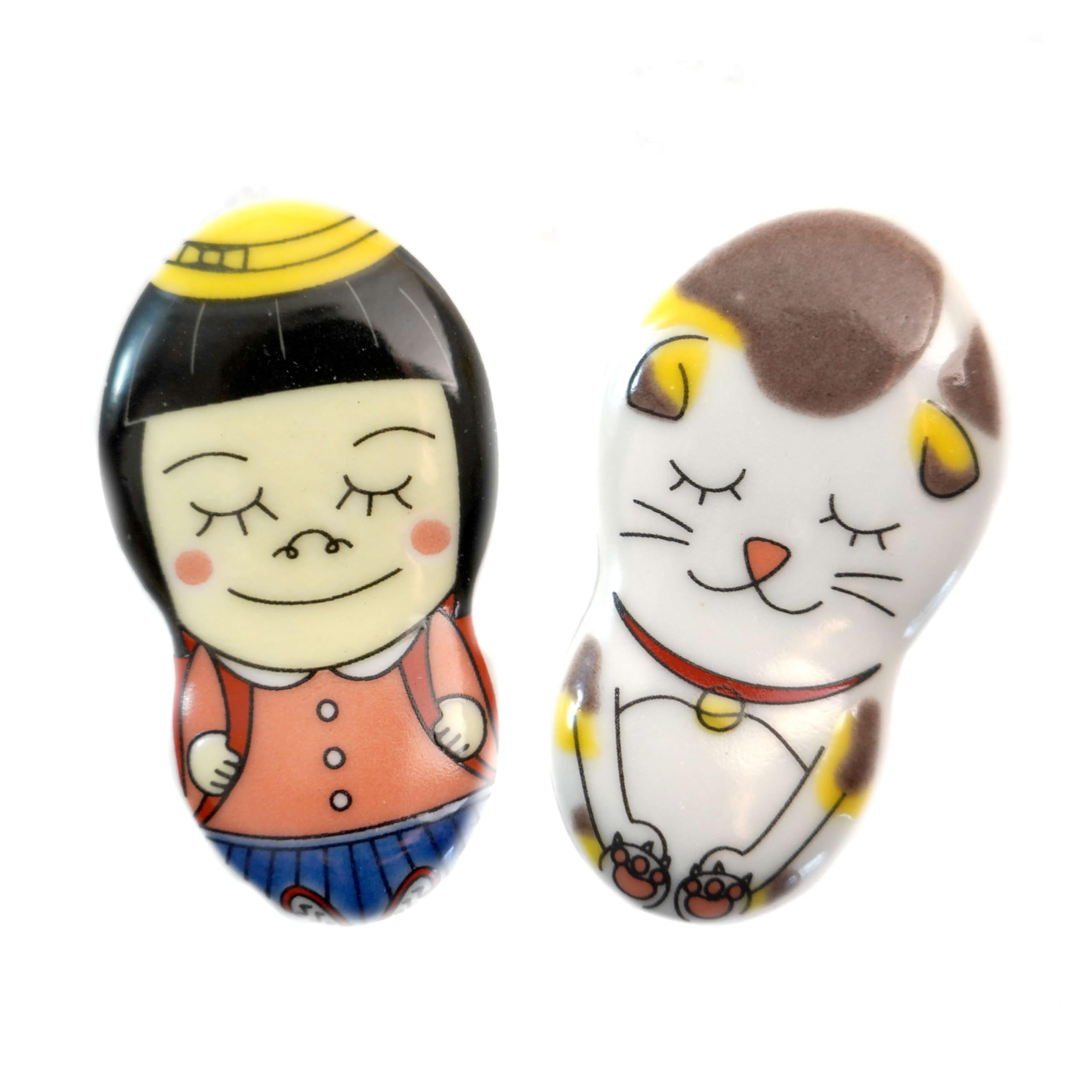Tubbies Chopstick Rests Kutani Ware Cute Elementary School Student Set of 2 Cat and Bob Hair Girl Pair
Tubbies Chopstick Rests Kutani Ware Cute Elementary School Student Set of 2 Cat and Bob Hair Girl Pair