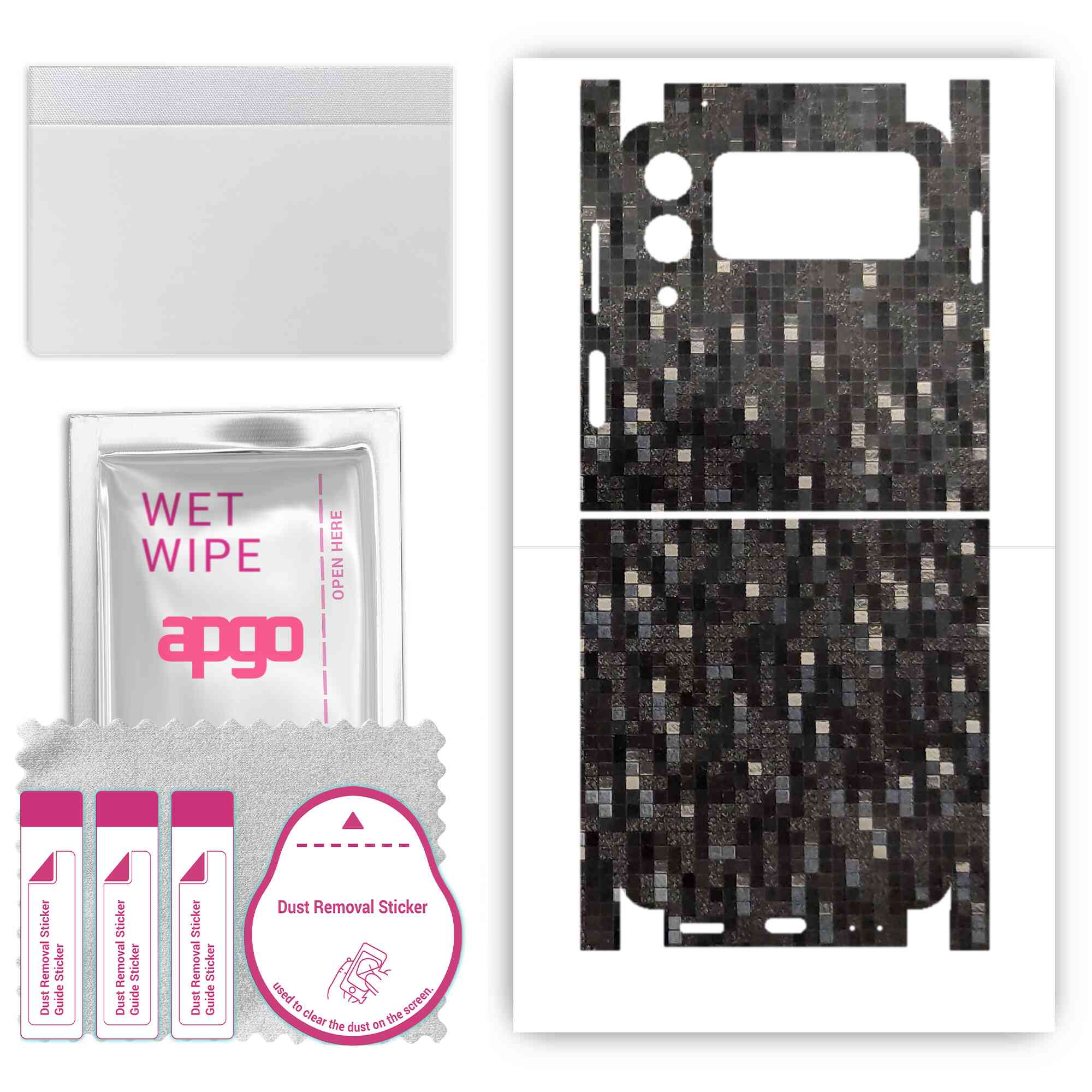 apgo Protective Skin Sticker for the back+sides compatible with Samsung Galaxy Z Flip 3, Full Wrap Film, Foil, Vinyl - Pattern Carbon Black Pixel
apgo Protective Skin Sticker for the back+sides compatible with Samsung Galaxy Z Flip 3, Full Wrap Film, Foil, Vinyl - Pattern Carbon Black Pixel