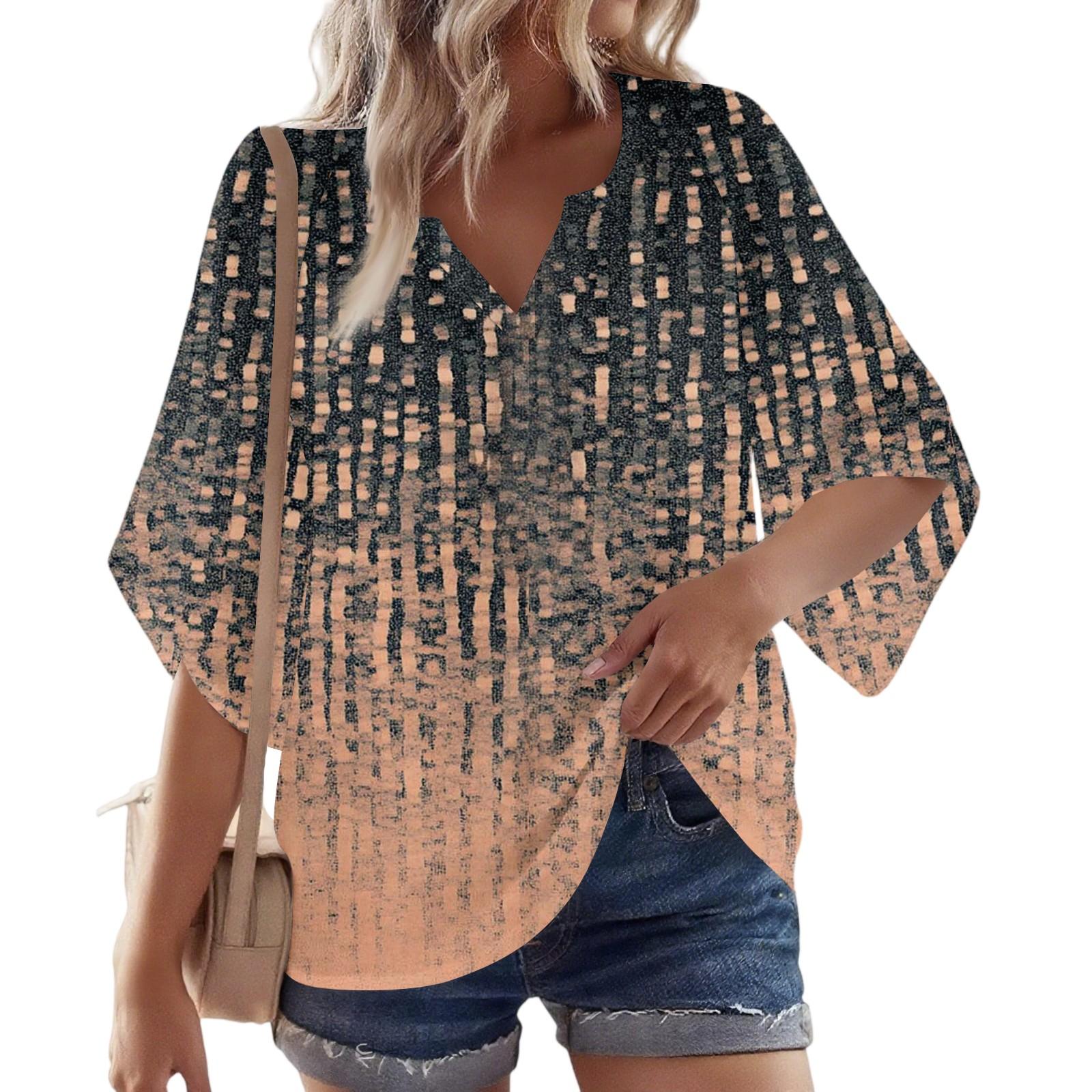 Женская блузка с рукавом 3/4, V-образным вырезом и цветочным принтом, повседневная, свободная туника L
Женская блузка с рукавом 3/4, V-образным вырезом и цветочным принтом, повседневная, свободная туника L