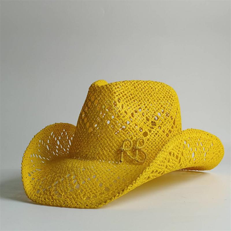 Yellow Western Cowboy Straw Hat Letter Straw Hats for Women Men Summer Outdoor Holidays Beach Sun Hat for Women sombrero 55-58CM
Yellow Western Cowboy Straw Hat Letter Straw Hats for Women Men Summer Outdoor Holidays Beach Sun Hat for Women sombrero 55-58CM